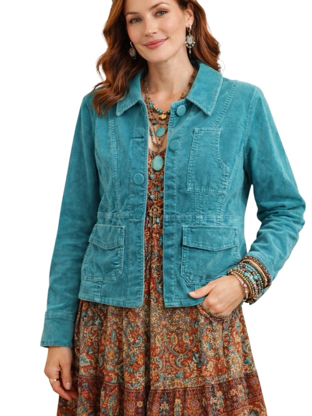 Metrostyle Turquoise Jean Jacket Size 12